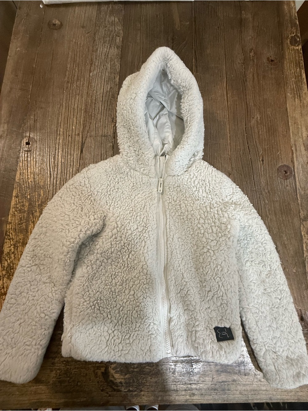 Under Armour Kids White Sherpa Puffer Hoodie Jacket